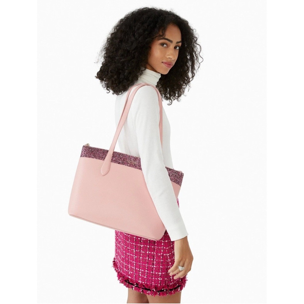 Kate‎ Spade New York Flash Glitter Pink Tote Saffiano K8706 - Picture 4 of 16